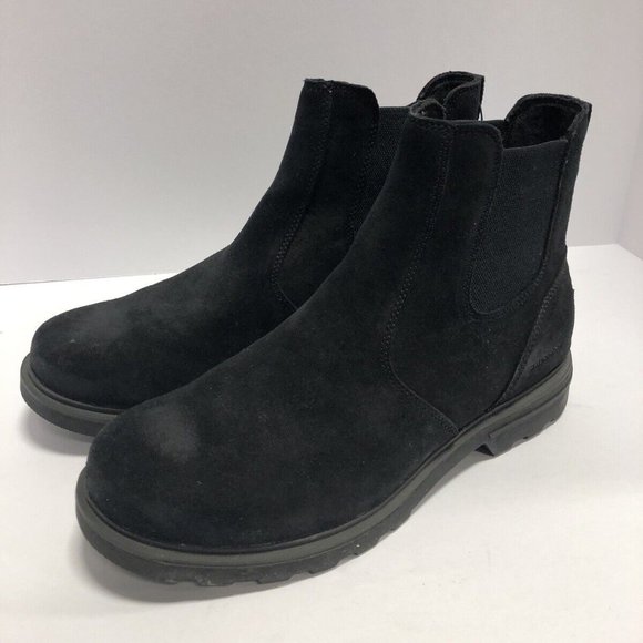 Sorel Men’s Carson, Chelsea Suede Boots Black, Size 10.5D